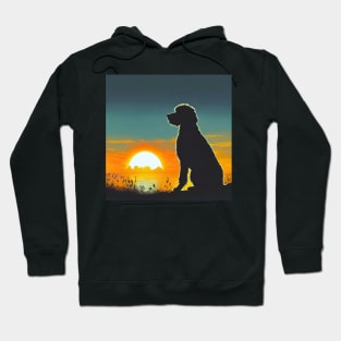 Retro Goldendoodle Sunset Hoodie